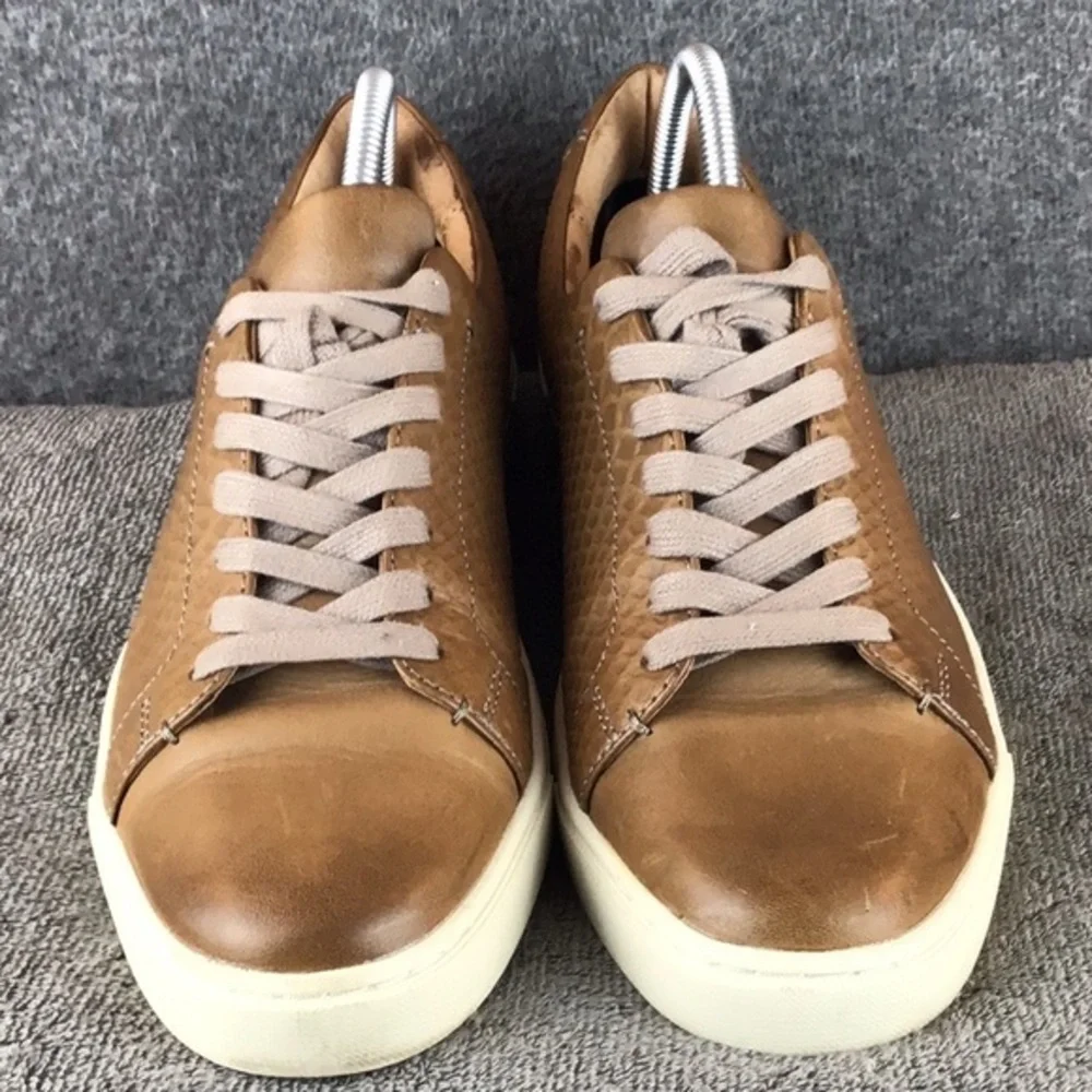 Frye Webster Textured Brown Leather Low Top Sneakers Sz 10M